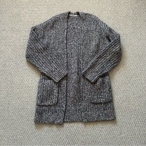 Abercrombie & Fitch Women’s Long Open Front Cardigan Sweater in Gray, Size Small